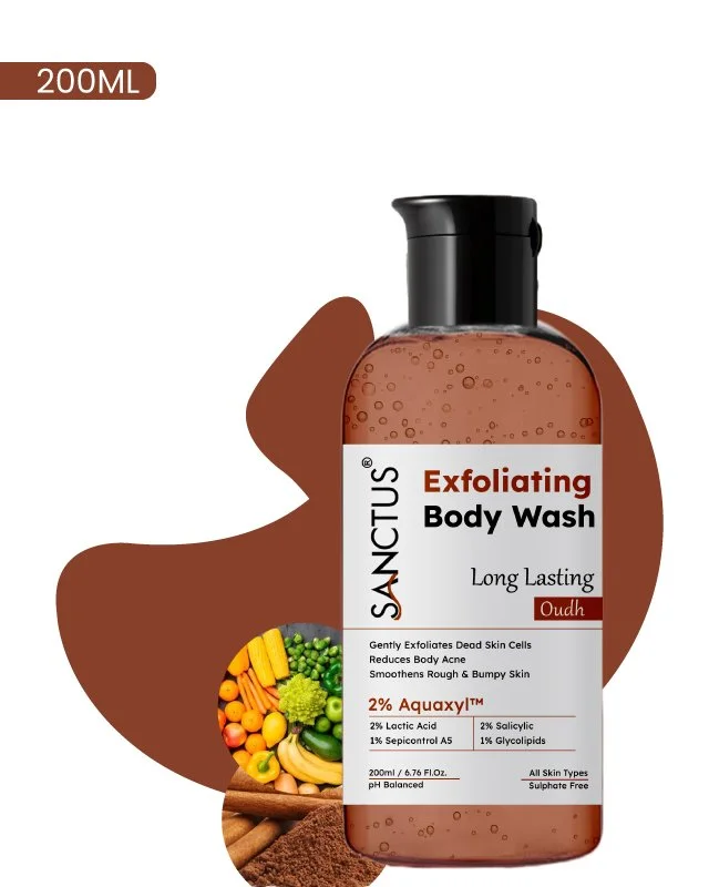 Exfoliating body wash for men and women with salicylic acid and AHA cleanser